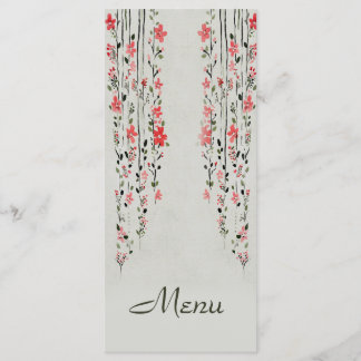 Oosterse stijl bloemen waterverf bruiloft menu