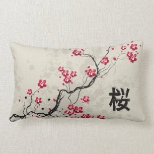 Oosterse stijl Sakura Kersenbloesem Kunst Kussen