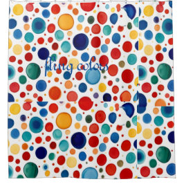 Oosterse stijl waterkleur polka dots art douchegordijn