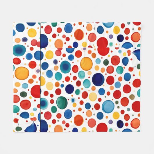 Oosterse stijl waterkleur polka dots art fleece deken (Voorkant (Horizontaal))