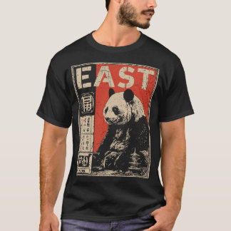 Oosterse Stilte – Panda Studie met Ideografie T-shirt