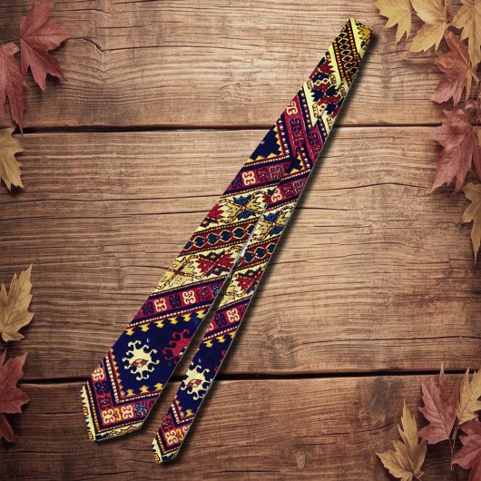 Oosterse tapijtmotieven in herfstkleuren stropdas