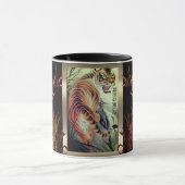 Oosterse tijger en bamboe elegante zwart gouden or mok (Midden)