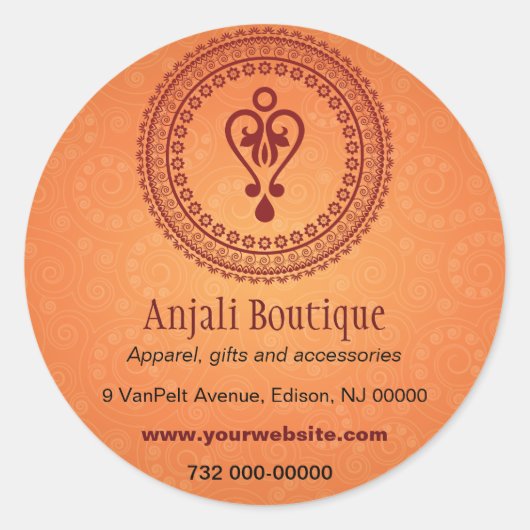 Oosterse Verfraaide Promotionele Sticker (Voorkant)