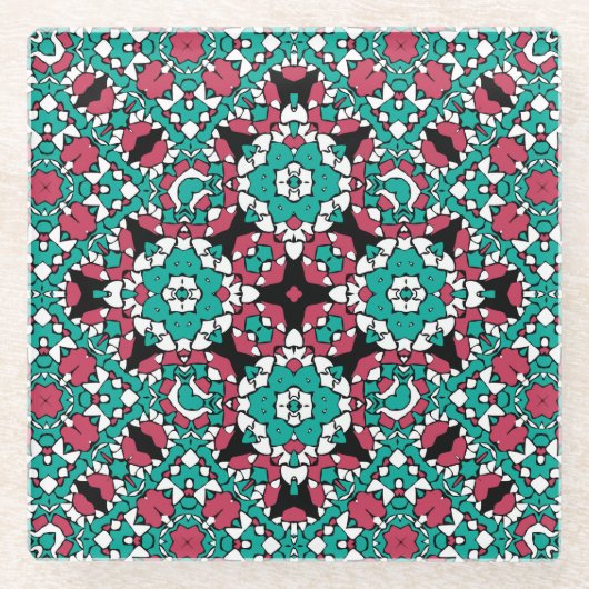 oosterse versiering glazen onderzetter (Voorkant)