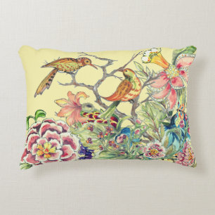 oosterse vogels in Flower Garden Chinoiserie Yello Accent Kussen