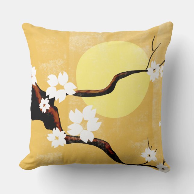 Oosterse zon en bloesems kussen (Voorkant)