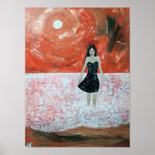 Oosterse Zonsondergang Schilderij door Alfred Fox Poster
