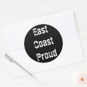 Oostkust Trots Zwart Ronde Sticker (Envelop)