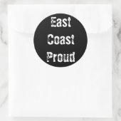 Oostkust Trots Zwart Ronde Sticker (Tas)