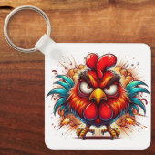 "Oots Rooster" Double Sided Aluminum Keychain (Voorkant)