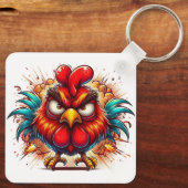 "Oots Rooster" Double Sided Aluminum Keychain (Achterkant)