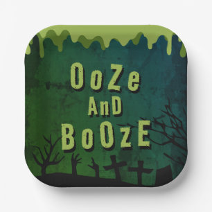 Ooze En Booze Enge Halloween Zombie Crawl Papieren Bordje