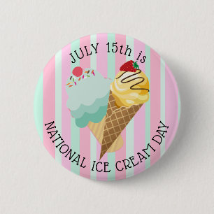 Op 15 juli is de National Ice Cream Day Button