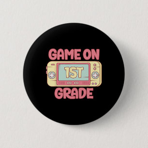 Op 1e klas Cool Videogame Terug naar School Kinder Ronde Button 5,7 Cm