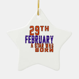 Op 29 februari werd een ster geboren keramisch ornament