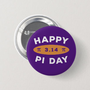 op 3.14 Happy Pi Dag Ronde Button 5,7 Cm