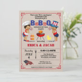 Op 4 juli 2010 zijn tweelingstellen BBQ-baby showe Kaart (Staand voorkant)