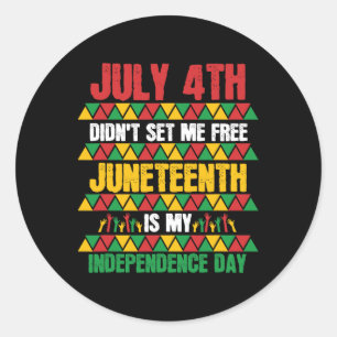 Op 4 juli heb ik mijn onafhankelijkheden niet vrij ronde sticker