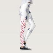 Op 4 juli, leggings witte en blauwe sterren. (Rechts)