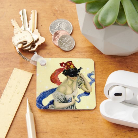 op 4 juli Patriotic Masquerade Party Sleutelhanger (Bureau)