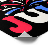 Op 4 juli verjaardag Patriottisch Poster (Hoek)