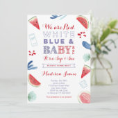 Op 4 juli zien we Kaarten uitnodigen, Red White Bl (Staand voorkant)