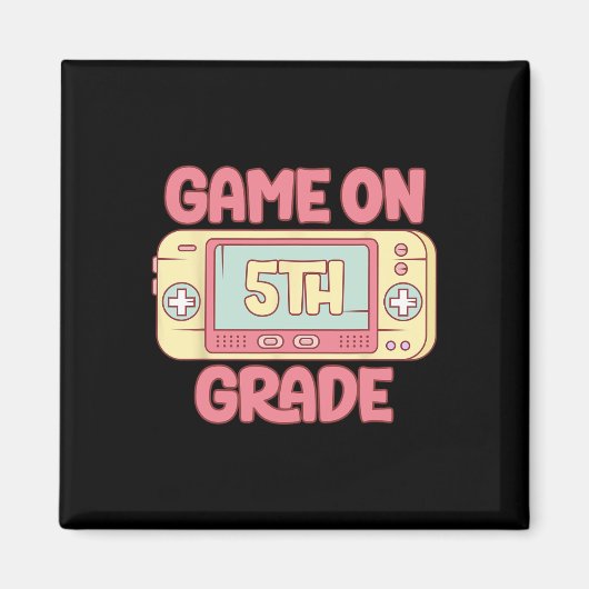 Op 5e klas Cool Videogame Terug naar School Kinder Magneet (Voorkant)