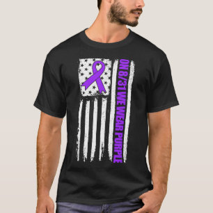 Op 831 dragen we paars Usa vlag drugs overdosering T-shirt