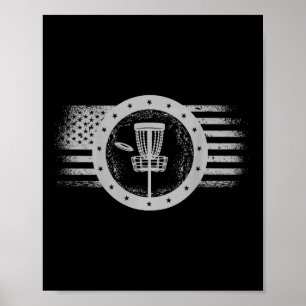 Op achterkant koele disc golf sport Usa grunge vla Poster