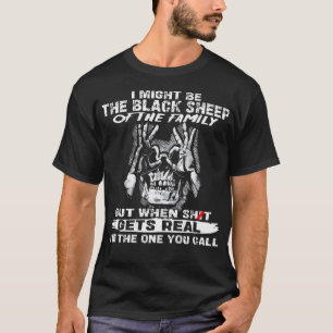 (Op achterkant) Schedel Ik kan het zwarte schaap v T-shirt