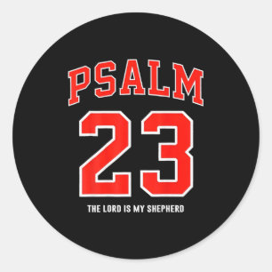 (op achterzijde) Psalm 23 De Heere Is Mijn Herder Ronde Sticker
