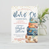 Op afscheid gaan weg feest kaart (Staand voorkant)