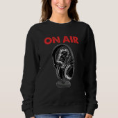 Op Air Podcast Microphone Radio Show Host Music Dj Trui (Voorkant)
