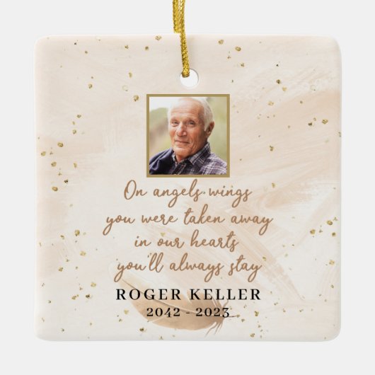 Op Angel's Wings Photo Square Ornament (Voorkant)