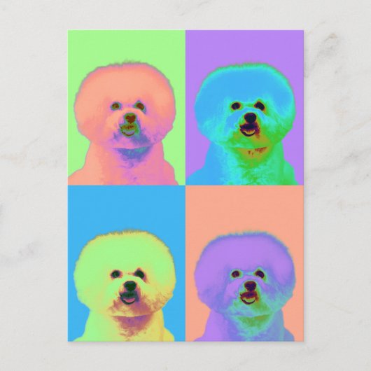 Op Art - Bichon Frise - Cody Briefkaart (Voorkant)