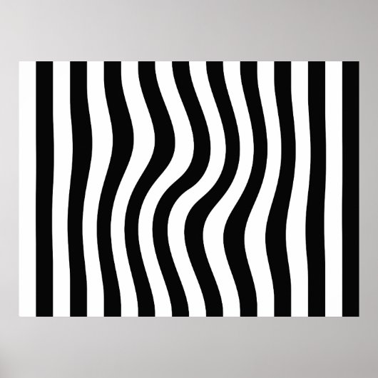Op Art Black en White Twisted Stripes Poster (Voorkant)