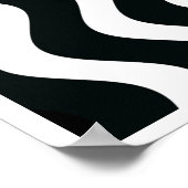 Op Art Black en White Waves Twee Poster (Hoek)