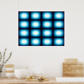Op Art Blue Blobs Poster (Keuken)