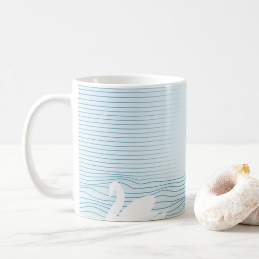 OP Art Blue Swan Drig Mug (Avec donut)