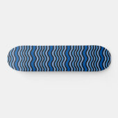 Op Art Blue Wave Motif Skateboard (Horz)