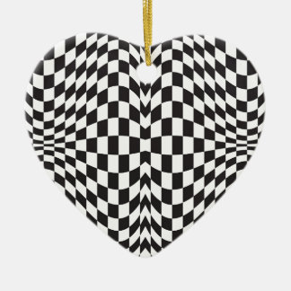 Op Art Checks Keramisch Ornament