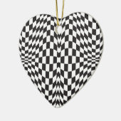Op Art Checks Keramisch Ornament (Links)
