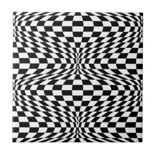 Op Art Checks Tegeltje