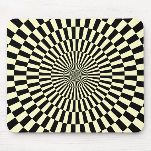 Op Art — Cream en Black Muismat (Voorkant)