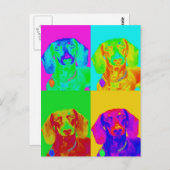 Op Art Dachshund Briefkaart (Voorkant / Achterkant)