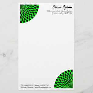 Op Art Fan - Groen en Zwart Briefpapier