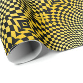 Op-Art Flash Goud en Zwart Cadeaupapier (Rol Hoek)