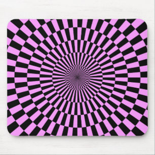 Op Art - Lichtpaars en Zwart Muismat