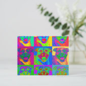 Op Art Pitbull Briefkaart (Staand voorkant)